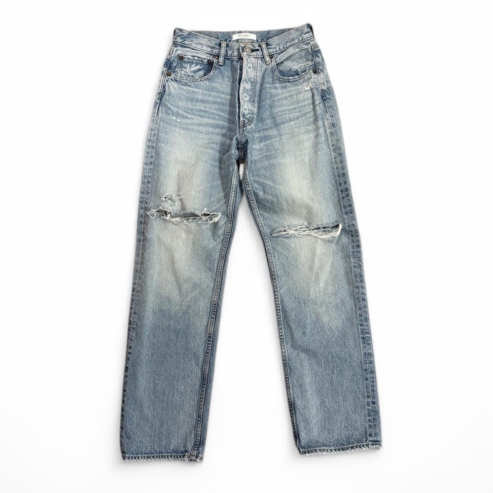 MOUSSY VINTAGE straight leg jeans distressed Made in Japan